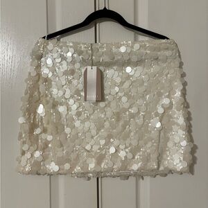 Meshki Cream Sequin Maude Skirt